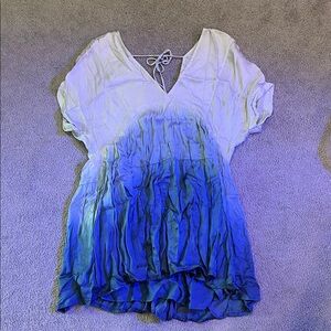Free People Blue and White Ombre Mini Dress